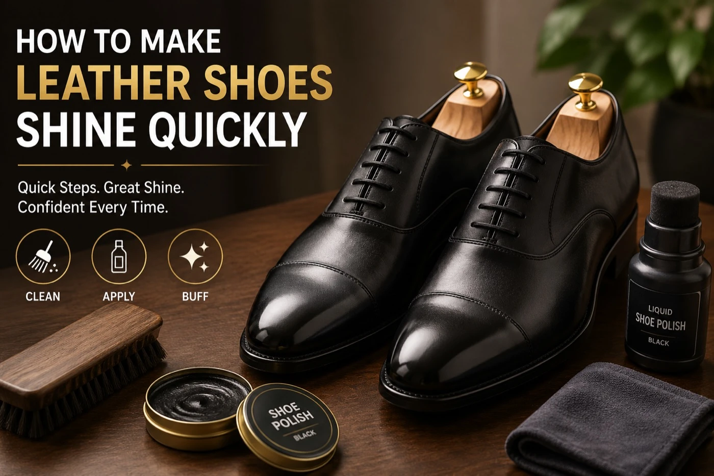 Remove dust before polishing leather shoes with a soft brush